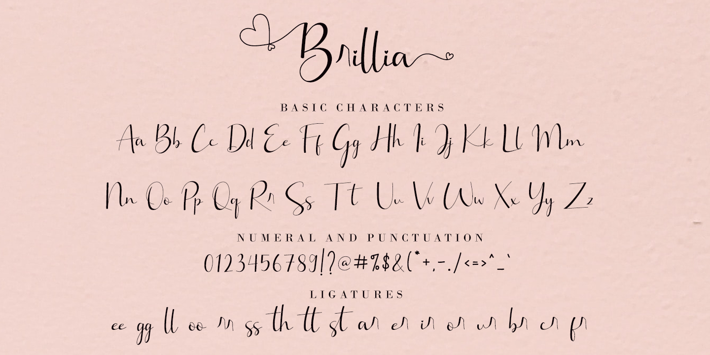 Example font Brillia Calligraphy #3